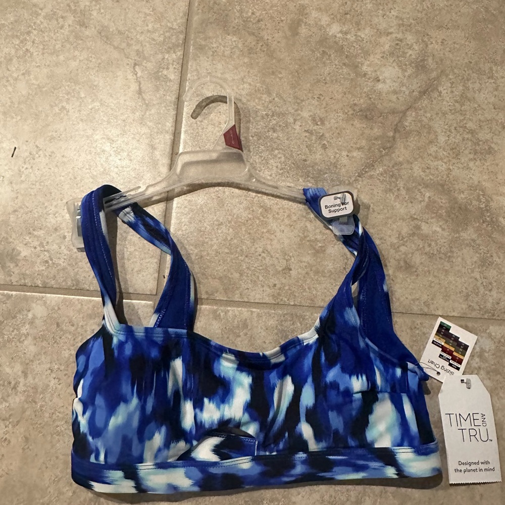 NWT time and true MIX & MATCH SWIM TOP blue 🌊 
DEEPEST DYE size small - Picture 2 of 7